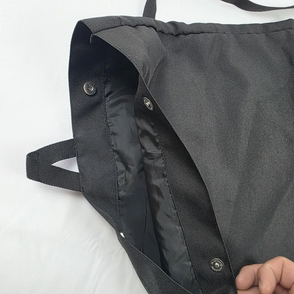 On Cloud Roll Top Backpack Black 18 Inch Soft Case Travel Men Daypack Polyester